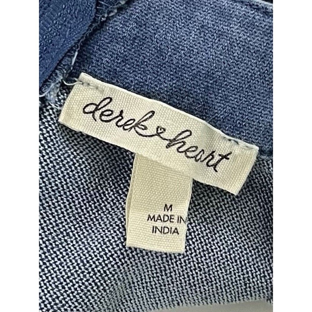 Derek Heart Denim Stretch Jumper Lace Up Back Women’s Sz M - Picture 8 of 10